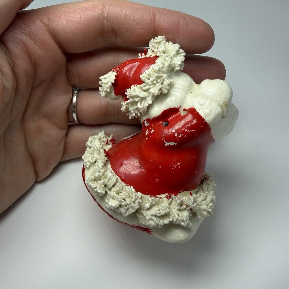 VINTAGE 50s Christmas Santa Clause Salt Pepper Shaker NAPCO Spaghetti Trim JAPAN - Picture 4 of 7